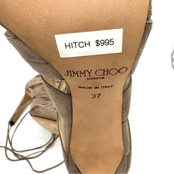Jimmy Choo Hitch Sandal Booties In light Mocha NEW - Picture 11 of 12